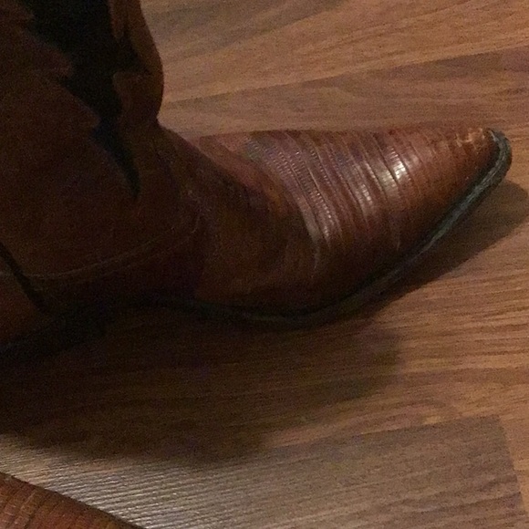 Vintage snakeskin leather cowboy boots high Sz 7.5 M - Picture 5 of 16